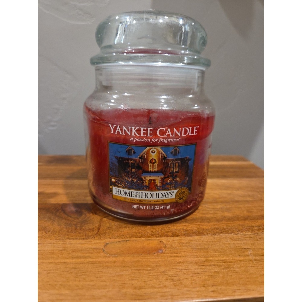 Yankee Candle Home for the Holidays Black Band Jar Housewarmer 14.5 oz Vintage